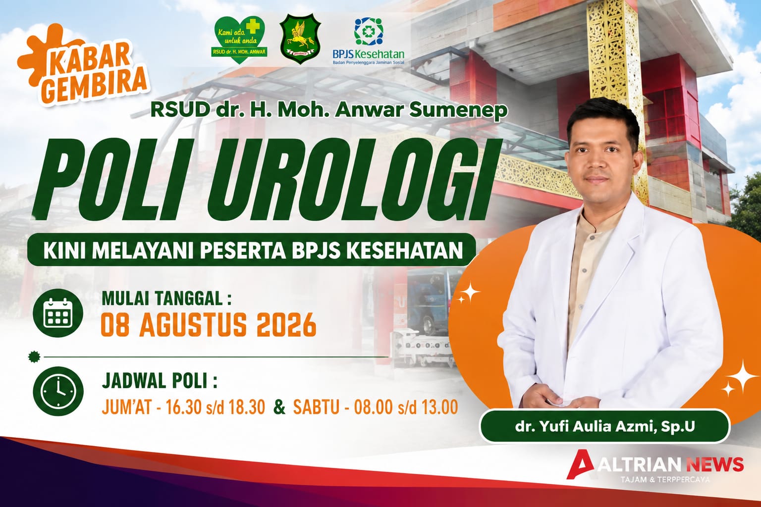 Poli Urologi RSUDMA Sumenep Resmi Layani Pasien BPJS, Akses Pengobatan Makin Dekat 6 Poli Urologi RSUDMA Sumenep layani pasien BPJS