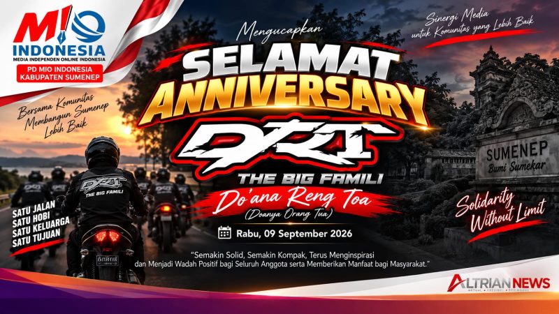 Ketua PD MIO Sumenep Ucapkan Selamat Anniversary DRT The Big Famili, Dorong Anak Muda Terus Berkarya
