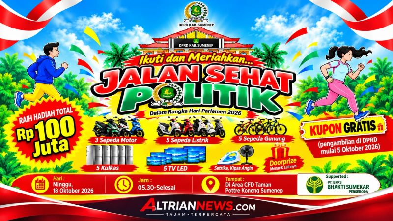 Hari Parlemen 2026, DPRD Sumenep Gelar Jalan Sehat Politik Berhadiah Rp100 Juta